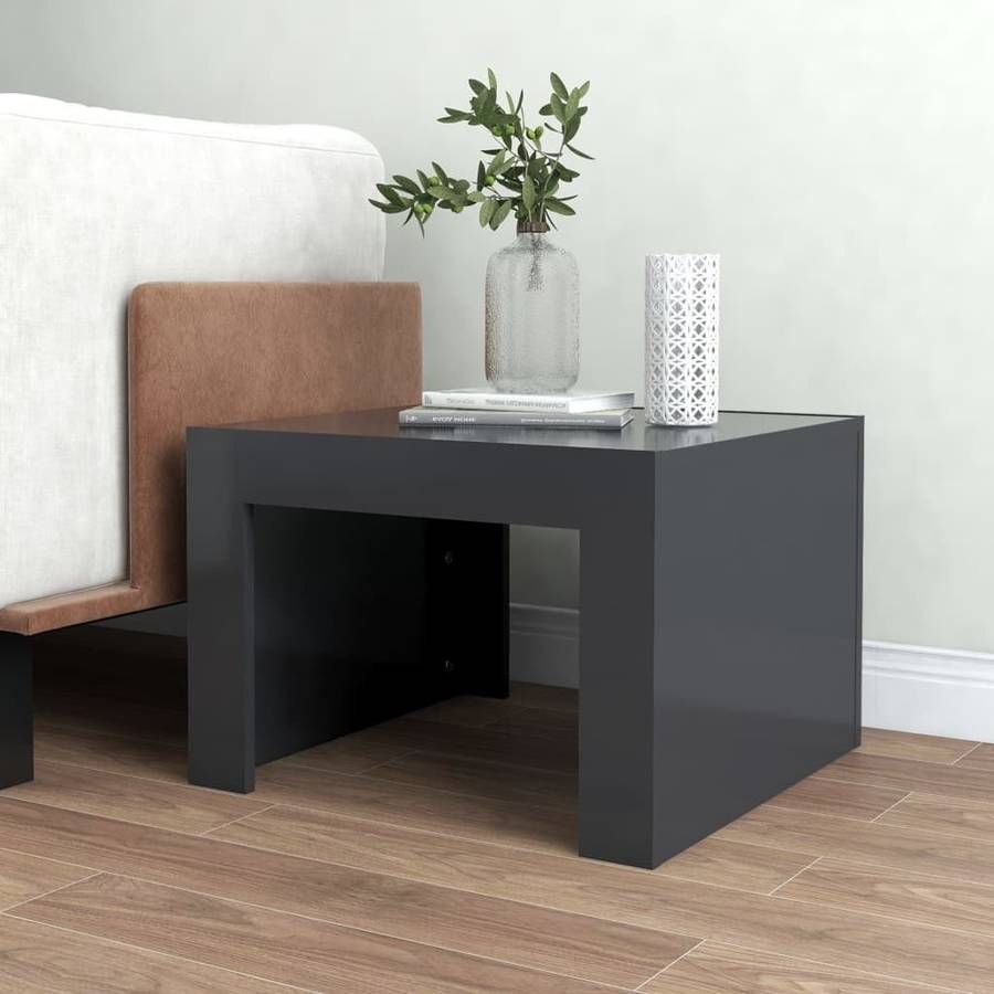 Mesa de Centro VIDAXL (Gris - Madera Aglomerada - 50x50x35 cm)