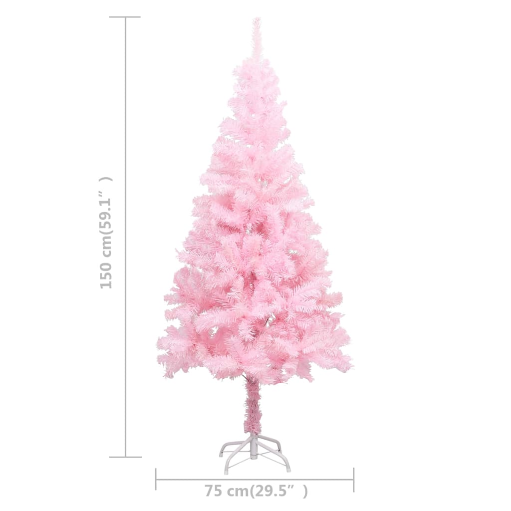 De Navidad Artificial con soporte rosa pvc 150 cm vidaxl 75x150