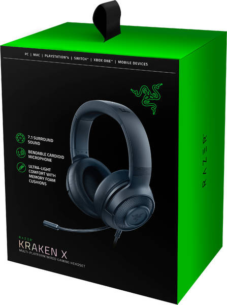 Auriculares Gaming Con Cable RAZER KRAKEN X (Over Ear - PC - Noise Cancelling - Negro)