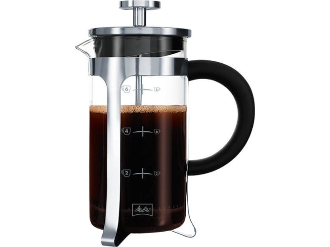 Melitta Premium Cafeteras de single french press vidrio negro acero inoxidable borisilicatado noir acier inoxydable transparent