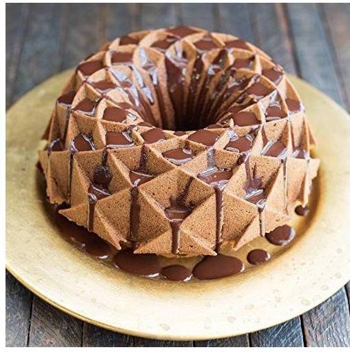 Molde Bundt Nordic ware jubilee dorado para tarta con diseño de aluminio fundido fabricado en los estados unidos color pan tamaño 2794x1412cm profundidad 541cm