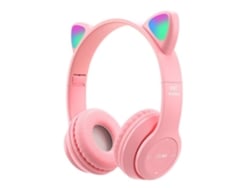 ELKUAIE Auriculares para niños Bluetooth 5.0 Orejas de gato Auriculares estéreo inalámbricos plegables sobre la oreja