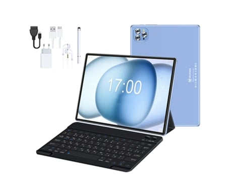 Tablet WUXIAN V62 Teclado Bluetooth Funda de Cuero Auriculares Lápiz Óptico (10.1'' - 64 GB - 4 GB RAM - Wi-Fi4G - Azul)