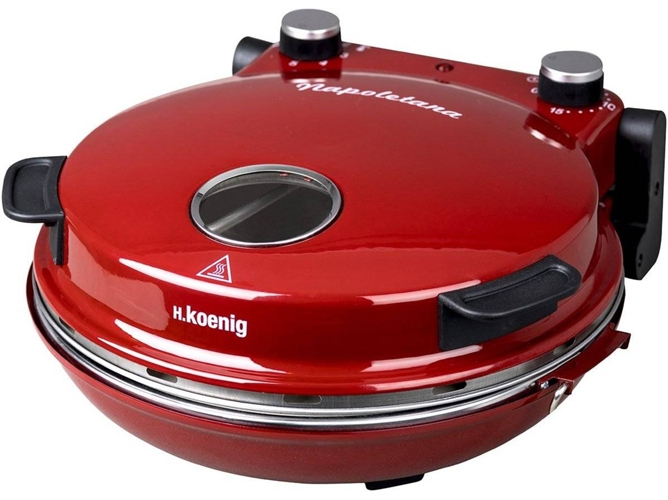 H.koenig Napl350 Pizzera horno para 1200 w 32 cm de temperatura regulable hasta 350 ºc piedra rojo 1200w