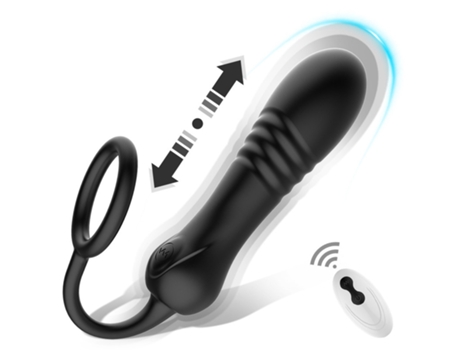 Vibrador de masaje telescópico remoto inalámbrico con 8 modos para mujeres (negro) VEANXIN