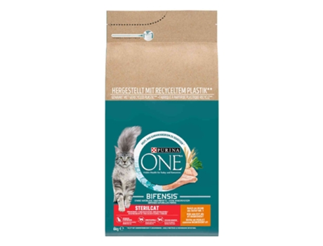 Pienso para Gatos ONE (6 Kg - Seco - Esterilizados - Sabor: Pollo)