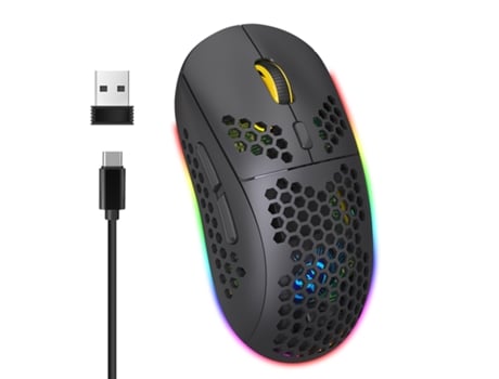 Ratón Gaming TRUMSEN T90 RGB (Inalámbrico - 3600dpi - Negro)