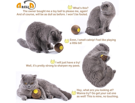 Areiia Catnip Ball Juguete Para Gatos Catnip Rascador Recargable Kitty'S Faithful Playmate Reduce La Obesidad Y La Soledad ELKUAIE