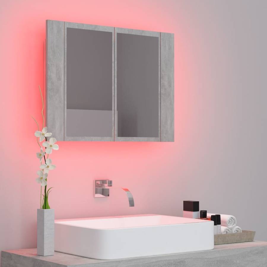 Armario Espejo De baño con luz led roble sonoma 40x12x45 cm vidaxl aglomerado