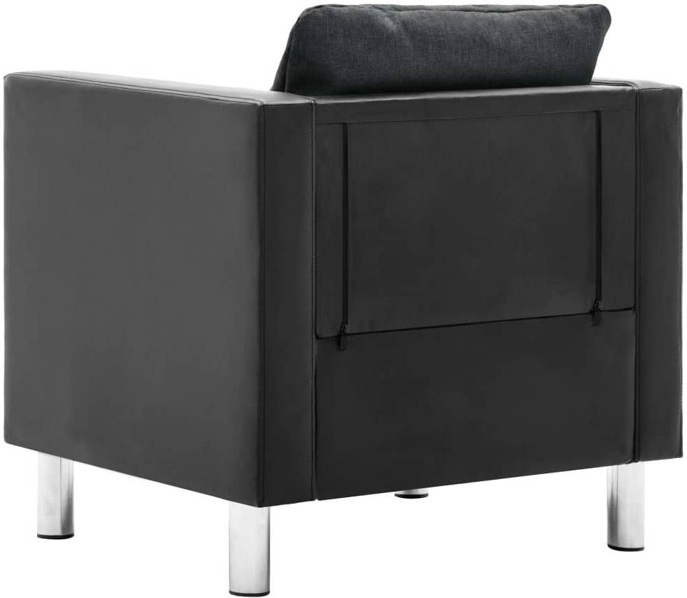 Vidaxl Cuero Negro gris oscuro asiento sofá hogar artificial y de