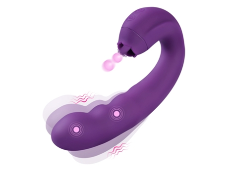 Vibrador para lamer la lengua giratorio de 360 con 10 modos para mujeres (púrpura) VEANXIN