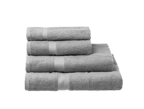 Juego de Toallas de Baño 4 Piezas 100% Algodón 550 gr 2 x (30 x 50 cm) 2 x (50 x 100 cm) Gris Claro TIENDA EURASIA