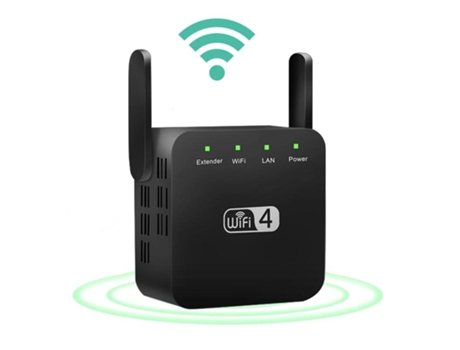 Repetidor de Señal de Largo Alcance Wifi Inalámbrico 802.11N SLOWMOOSE (2.4G Negro / Enchufe Eu)