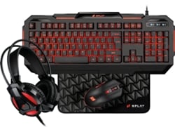 Bundle Gaming Nplay Dominate 6.0 Pt (Teclado + Auriculares + Ratón + Alfombrilla de Juego)