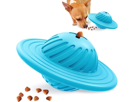 Juguete interactivo para perros, IQ Treat Ball Food Dispensing Puzzle Toy, para perros medianos y grandes que juegan persiguiendo masticar,Blue