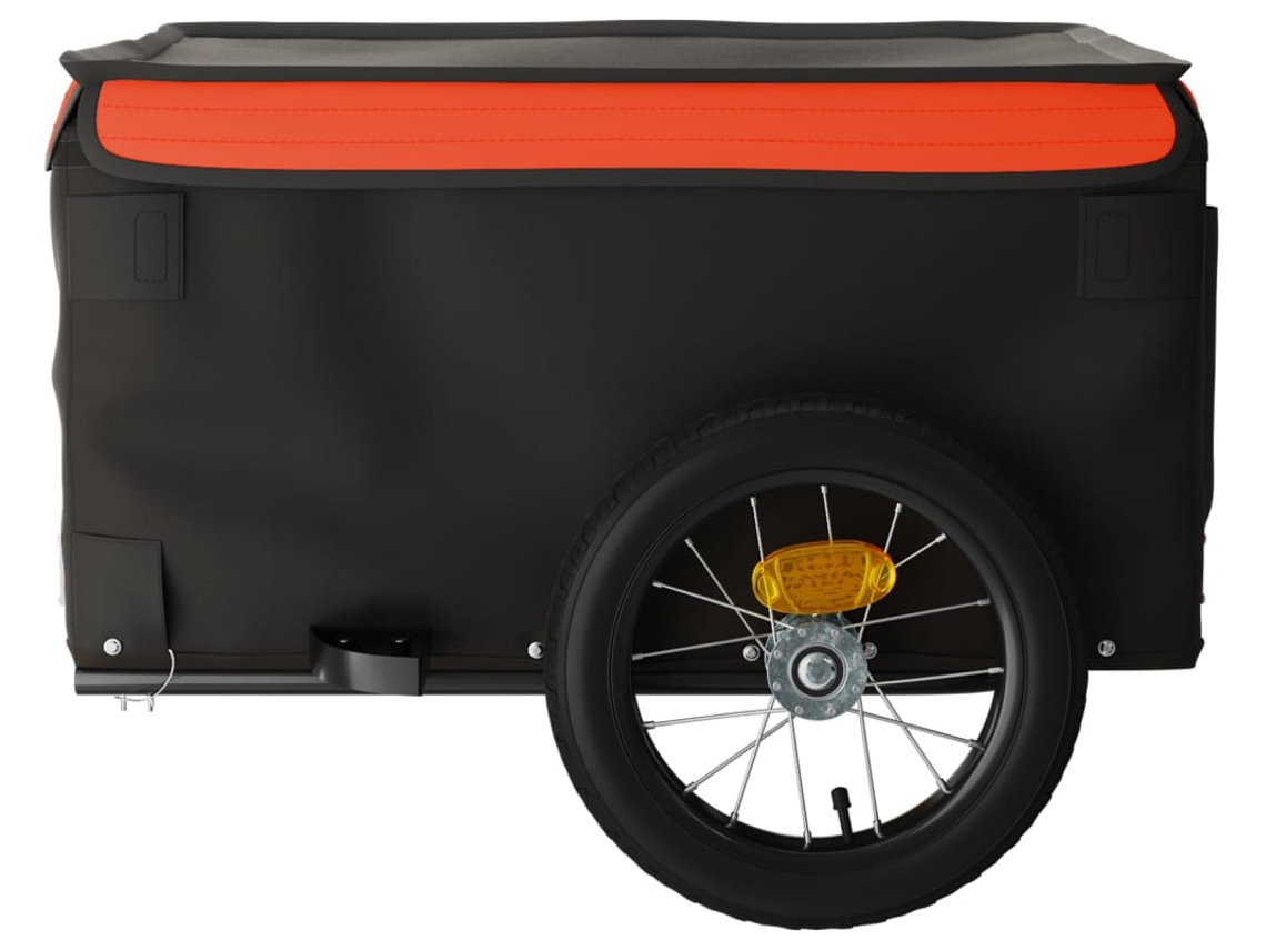 Remolque de carga para bicicleta hierro negro y naranja 45 kg