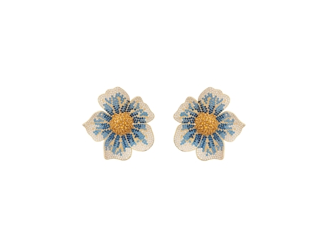 Pendientes Flor de Pensamiento Azul Oro LATELITA Latelita