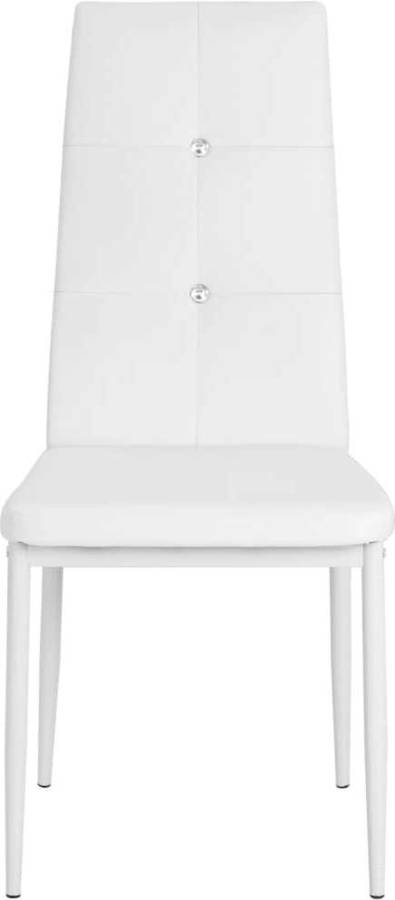 Conjunto 2 Sillas de Comedor VIDAXL 246189 Cuero Artificial Blanco