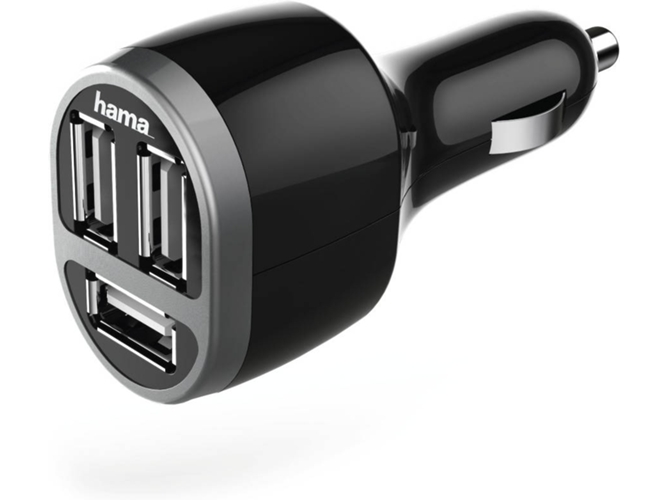 Cargador de Coche HAMA 00173603 3 USB Negro, Plateado