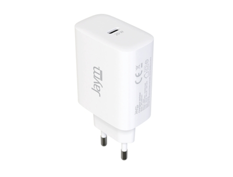 JAYM - Pack cargador de corriente rápido USB-C 20W PD + cable USB-C de 2 metros a Lightning MFI Blanco