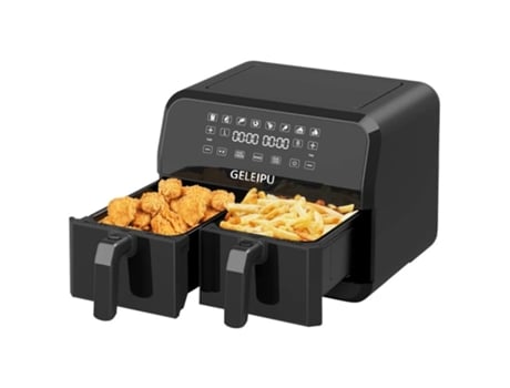 Freidora sin Aceite GELEIPU-Dl28 Potencia 1800W Capacidad 9L/10L 8 Modos de Cocción Negro