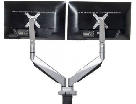 Soporte para Monitor BAKKERELKHUIZEN Smart Office 12 Dual Arm Clamp + Bolt Through