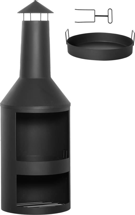 Chimeneas de Jardín  OUTSUNNY 842-250 ( - Negro - 44.5 x 44.5 x 133 cm)