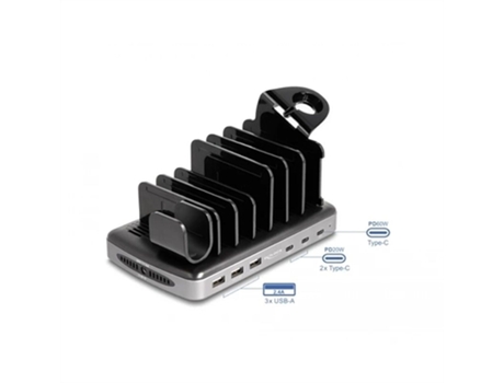 Cargador Dock Base Carga Usb-C DELOCK Negro