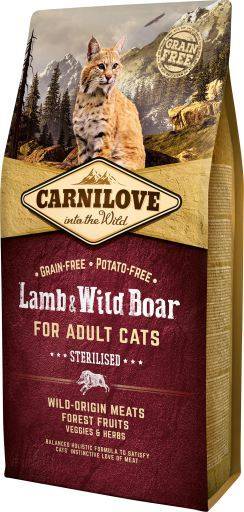 Carnilove Lamb Jabali adult sterilizado comida deshidratada para gato 400 gr paquete 13 x 30.77 total feline sterilised cordero 400gr