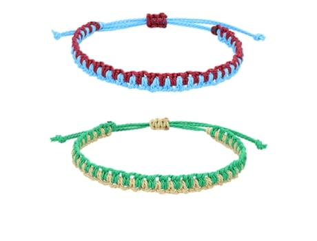 Pulsera De Cuerda De Mano Tejida De Dos Colores Para Mujeres, Hombres, Niños Y Niñas, Pulsera De Cuerda Tejida Ajustable, Estilo 1 ZMDECQNA 2 Un