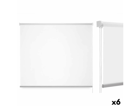 Estor Enrollable 150 x 180 cm Blanco Tela Plástico (6 Unidades