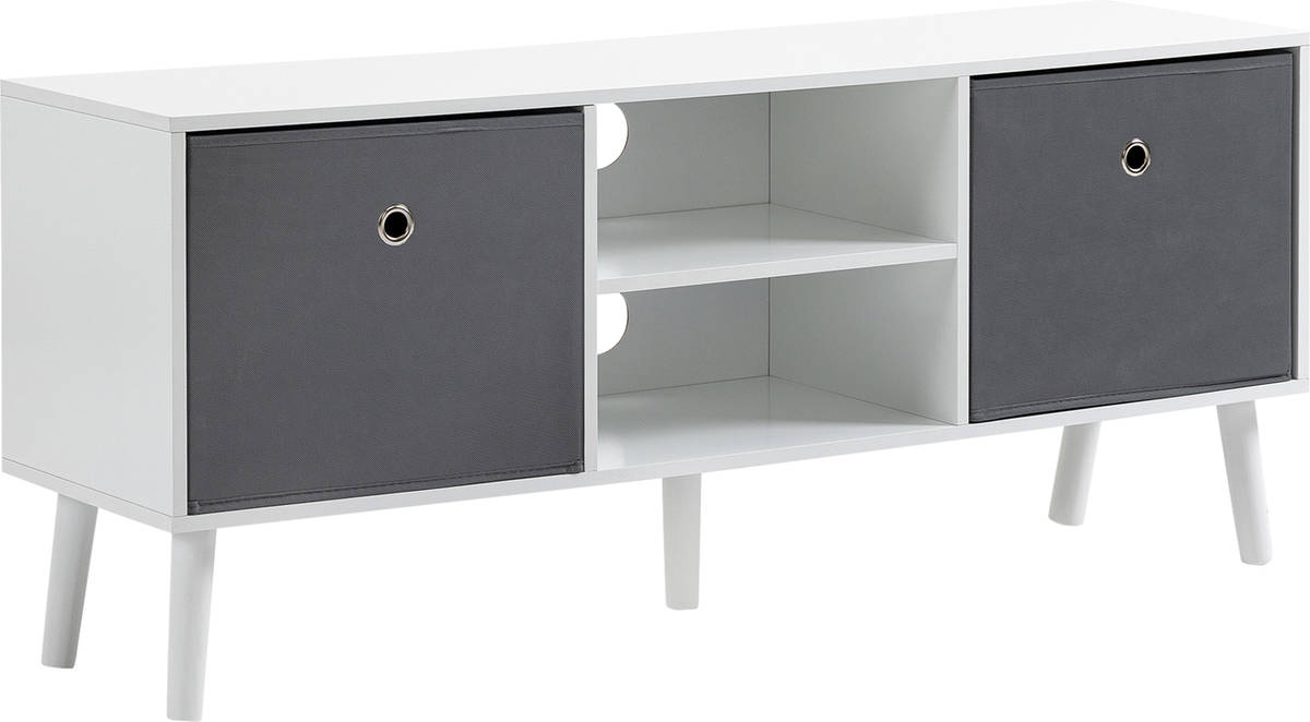 Mueble de TV HOMCOM 839-099 (Blanco y Gris - 110 x 29 x 46.5 cm)