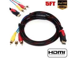 S/MARCA Cable HDMI a 3-RCA Video Audio AV Componente Cable Adaptador Convertidor para HDTV