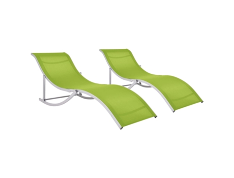 MAISON EXCLUSIVE Tumbonas plegables 2 unidades textilene verde