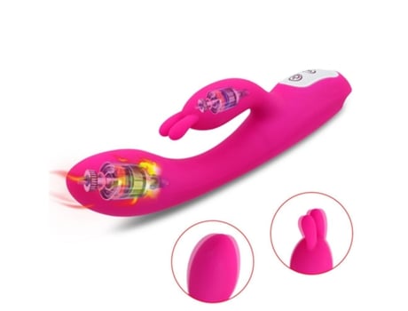 Vibrador de silicona suave de conejo de motor dual para mujer (rosa) VEANXIN