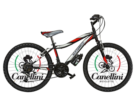 Bicicleta infantil VORTEX 24 - 18 velocidades (Negro/rojo) BICICLETTE CANELLINI