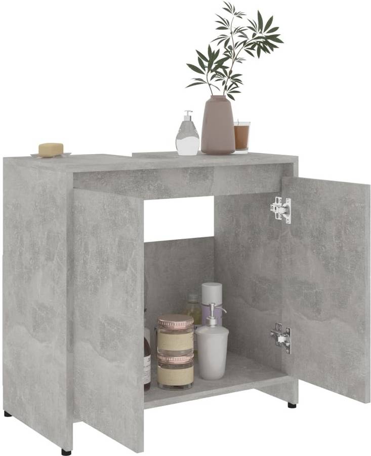 Armario VIDAXL 802646 (Gris Cemento - Madera Aglomerada - 60x33x58 cm)