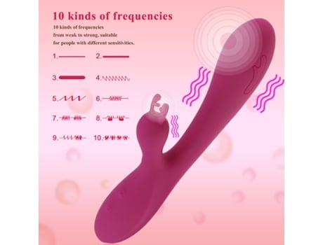 Vibrador de masaje de silicona de 10 frecuencias para mujer (rosa) VEANXIN