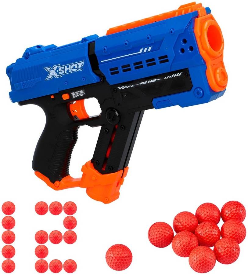 Arma de Juguete ZURU Pistola de bolas gomaespuma meteor blaster x-shot chaos (12 municones )