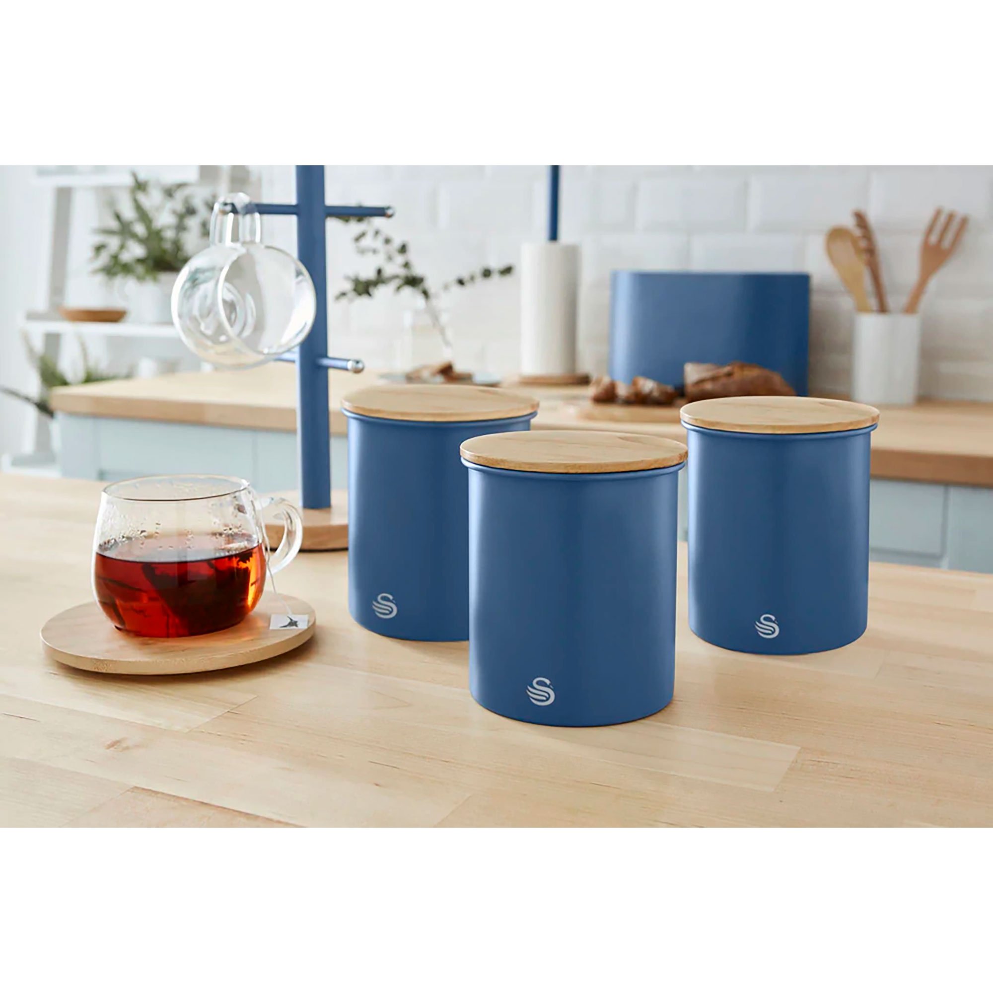 Botellas de Cocina SWAN 3 x 0,84L (17 x 13 x 13cm - Acero al Carbono - Azul)