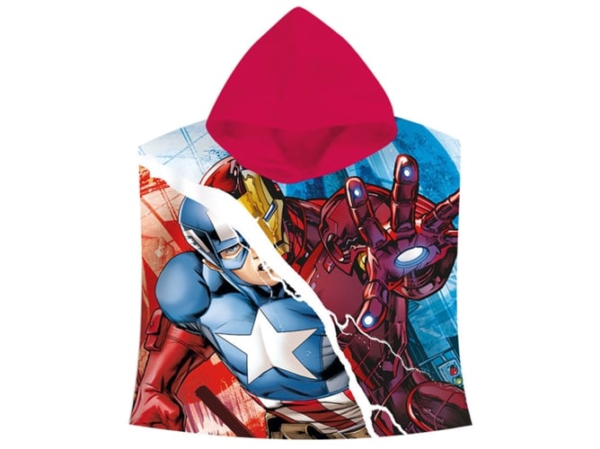 Euroswan Poncho Con diseño avengers azul 0.5x61x59 cm toalla los vengadores marvel capitan america iron man algodon de praia