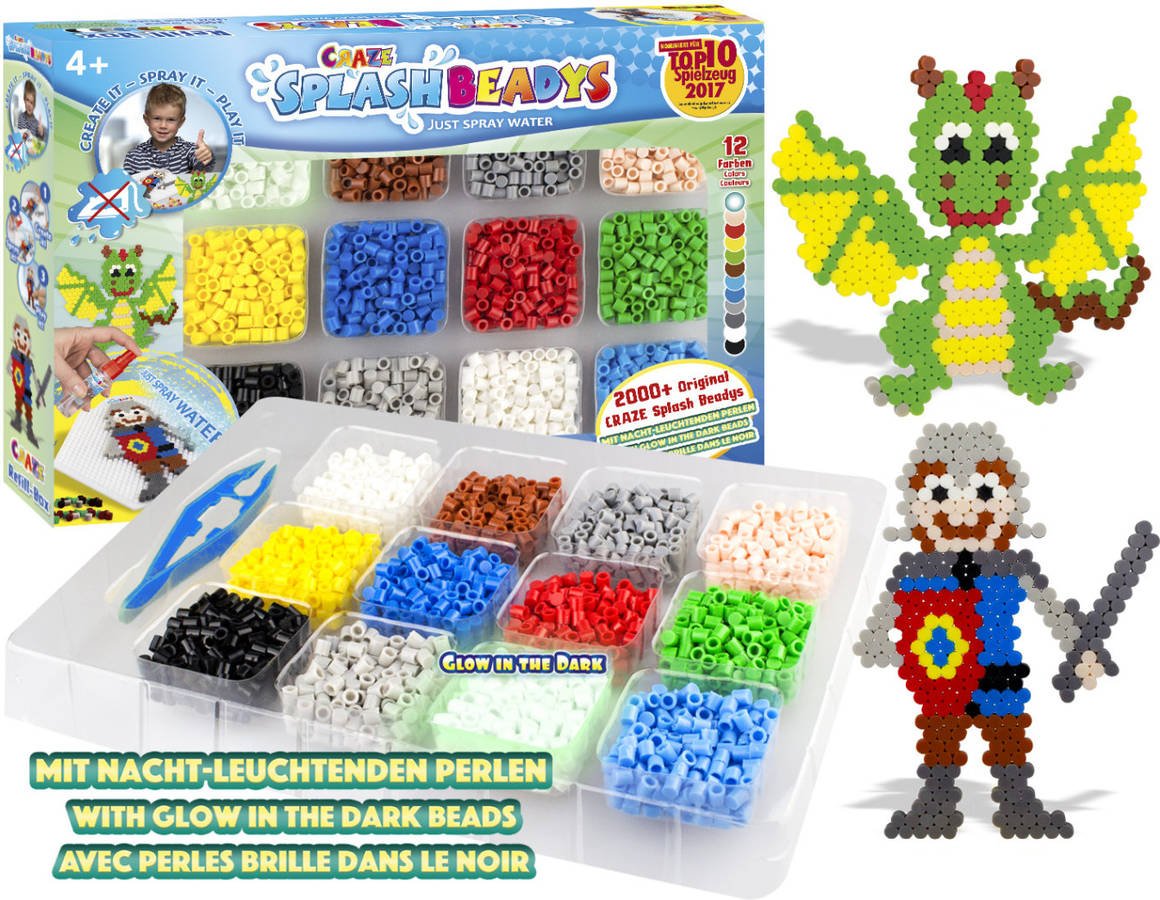 Craze Cuentas De fusibles beads splash beadys caja recarga juego recambio perlas para niños 10006 multicolor colormodelo surtido mosaicos melissa doug tabletop