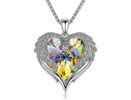 Collares de corazón de alas de ángel para mujeres, regalos de joyería