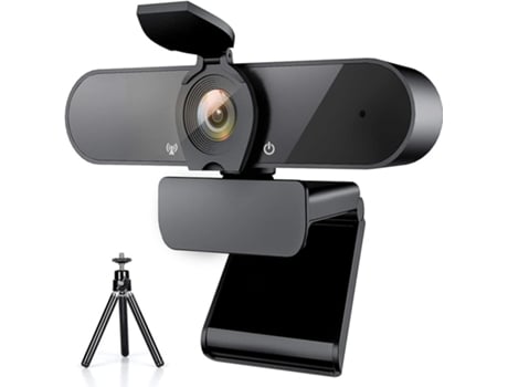 Cámara Web Webcam 1080P con Micrófono y Trípode Cubierta de Privacidad Full HD para Laptop Grabación Panorámica de 360 ​​Grados BISBISOUS