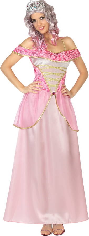 Disfraz de Mujer DISFRAZZES Princesa De Cuento Rosa (Talla: S)