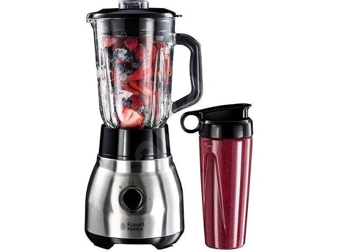 Batidora De Vaso 2 en 1 russell hobbs steel acero inoxidable con jarra cristal 15 l stainlesssteel para zumos 2382156 1.5 600