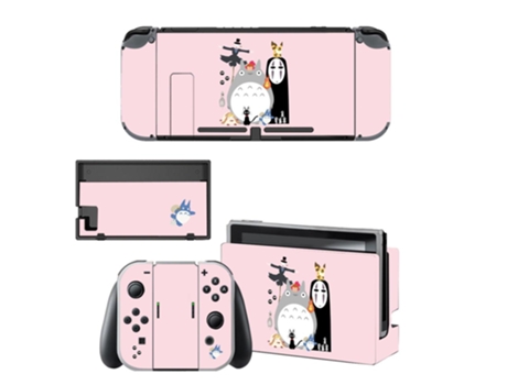 Kit de Adesivos Vinil para Nintendo Switch SLOWMOOSE Qbysns0402 Rosa