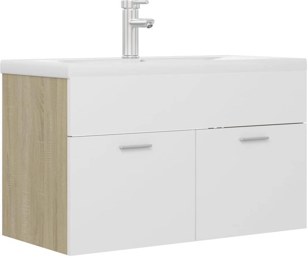 Armario + Lavabo Empotrado VIDAXL (Beige - Madera Aglomerada - 80x38.5x46 cm)