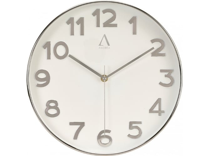 Reloj de Pared ANDREA HOUSE Plateado y Blanco