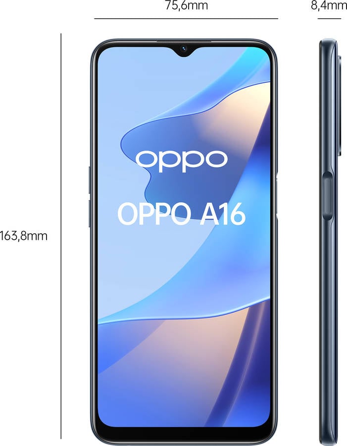 Smartphone OPPO A16s (6.62'' - 4 GB - 64 GB - Negro)